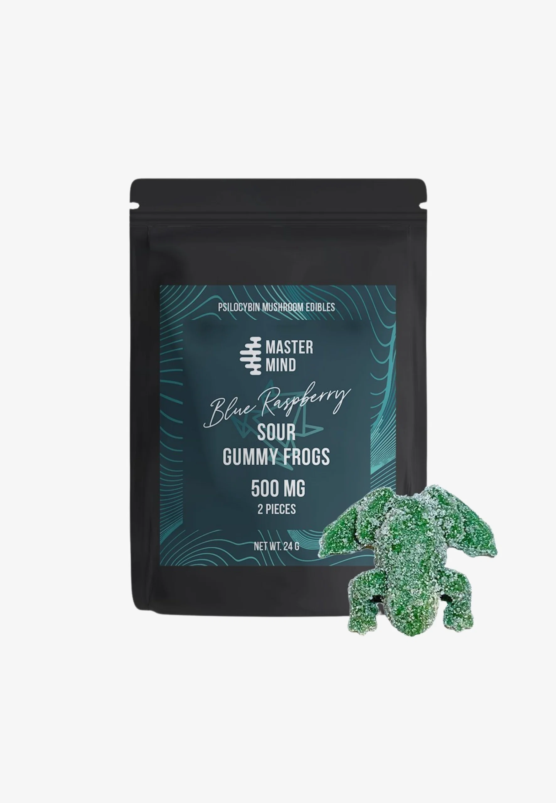 Blue-Raspberry-Sour-Gummy-Frogs.webp Mastermind – Blue Raspberry Sour Gummy Frogs (1000mg) - Image 1