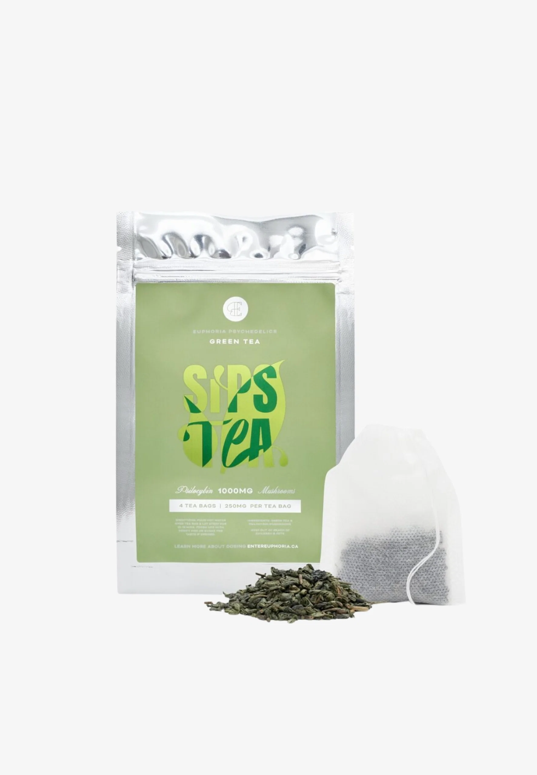 Green-Tea.webp Euphoria Psychedelics – Green Tea (250mg x 4) - Image 1