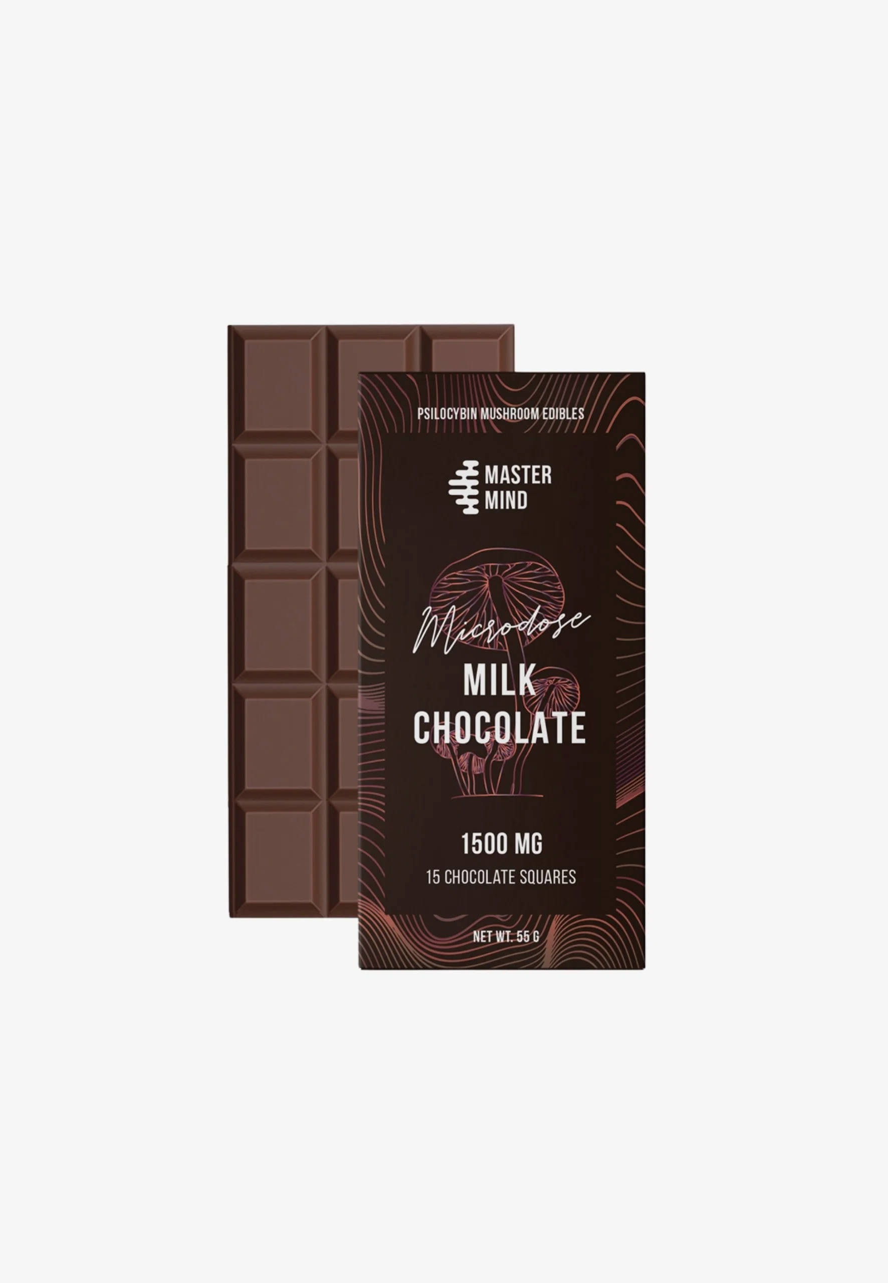 Milk-Chocolate-Bar-1.webp Mastermind Milk Chocolate Funghi Bars (1500mg) - Image 1