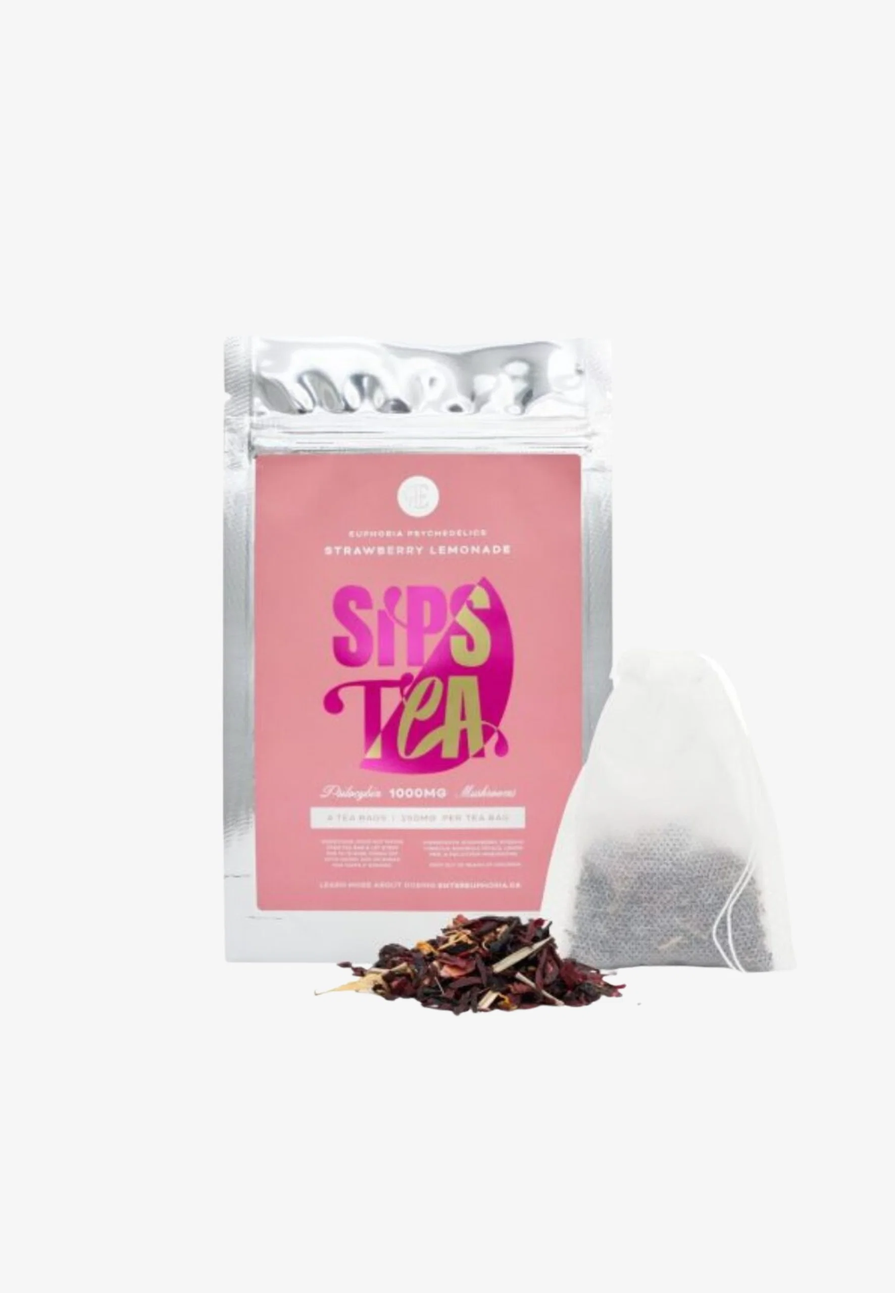 Strawberry-Lemonade-Tea.webp Euphoria Psychedelics – Strawberry Lemonade Tea (250mg x 4) - Image 1